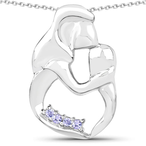 0.14 Carat Genuine Tanzanite .925 Sterling Silver Pendant