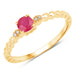 0.31 Carat Genuine Ruby and White Diamond 14K Yellow Gold Ring