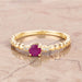 0.31 Carat Genuine Ruby and White Diamond 14K Yellow Gold Ring