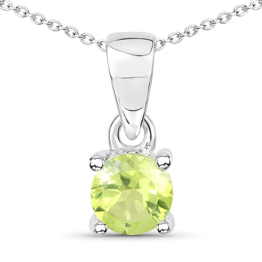 0.51 Carat Genuine Peridot .925 Sterling Silver Pendant