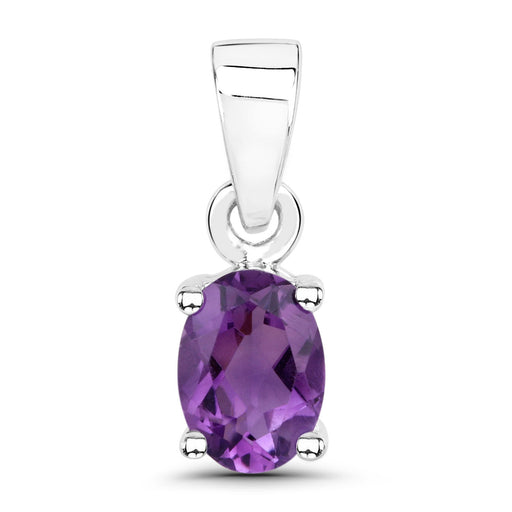 0.80 Carat Genuine Amethyst .925 Sterling Silver Pendant