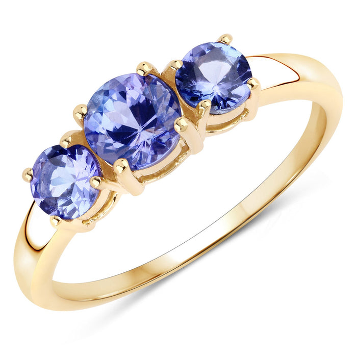 0.93 Carat Genuine Tanzanite 14K Yellow Gold Ring