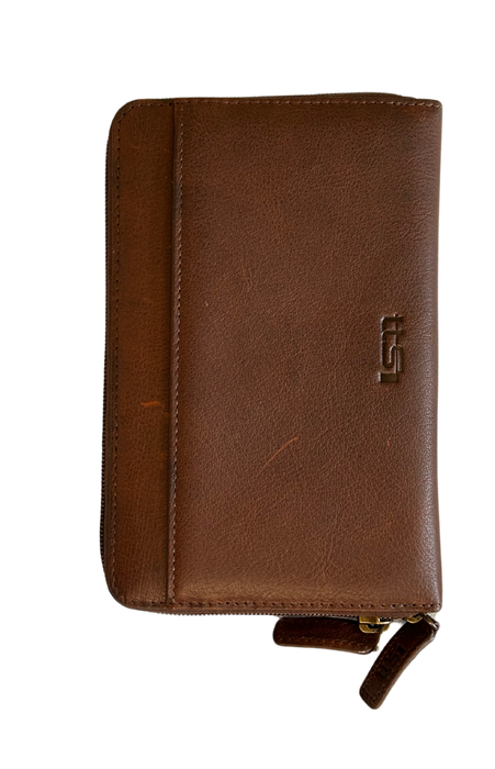 Cambridge Double Zipper Full Grain Leather Wallet, Mens Wallet