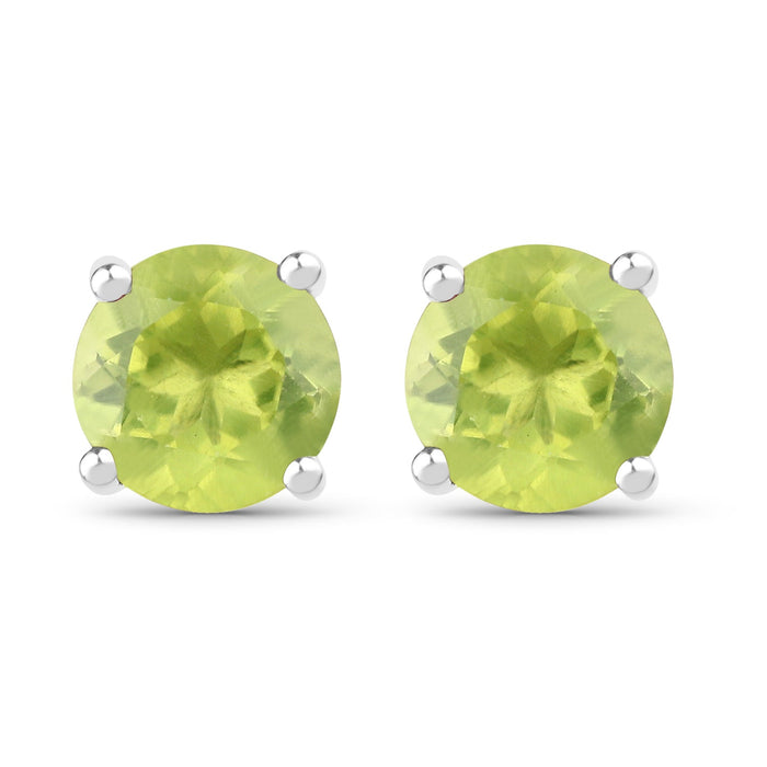 1.71 Carat Genuine Peridot .925 Sterling Silver Earrings