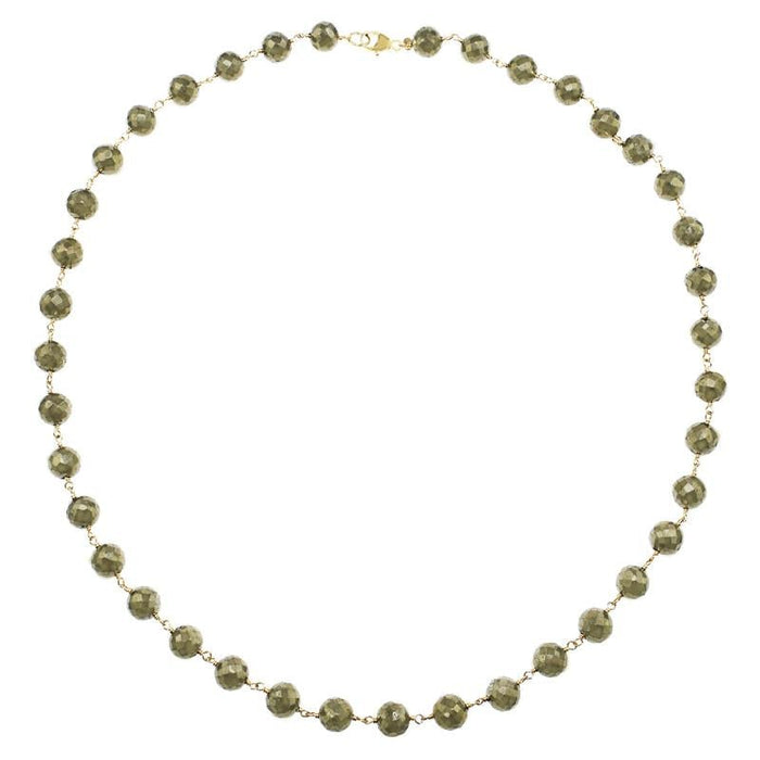 14k Pyrite Necklace 17" - leathersilkmore.com