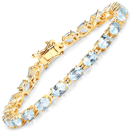 11.22 Carat Genuine Blue Topaz Sterling Silver Bracelet: Timeless Elegance and Radiant Beauty