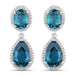 11.45 Carat Genuine London Blue Topaz and White Diamond .925 Sterling Silver Earrings