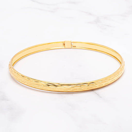 14K Gold Over Sterling Silver Smooth Bangle Bracelet