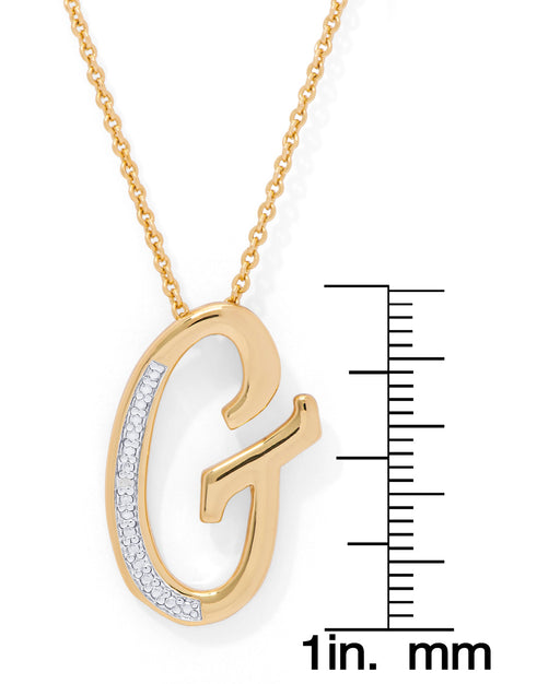 14K Yellow Gold Plated Diamond Accent Initial Pendant-G