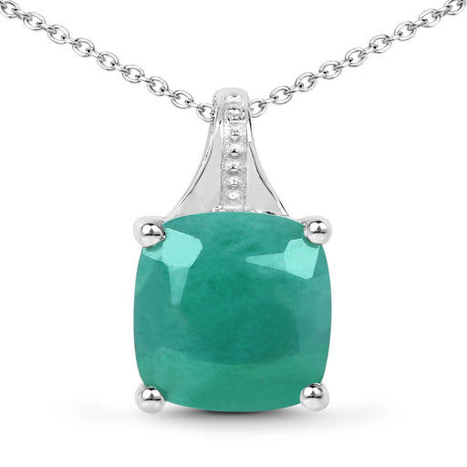 2.20 Carat Genuine Emerald Sterling Silver Pendant