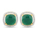 4.40 Carat Dyed Emerald and White Diamond .925 Sterling Silver Earrings