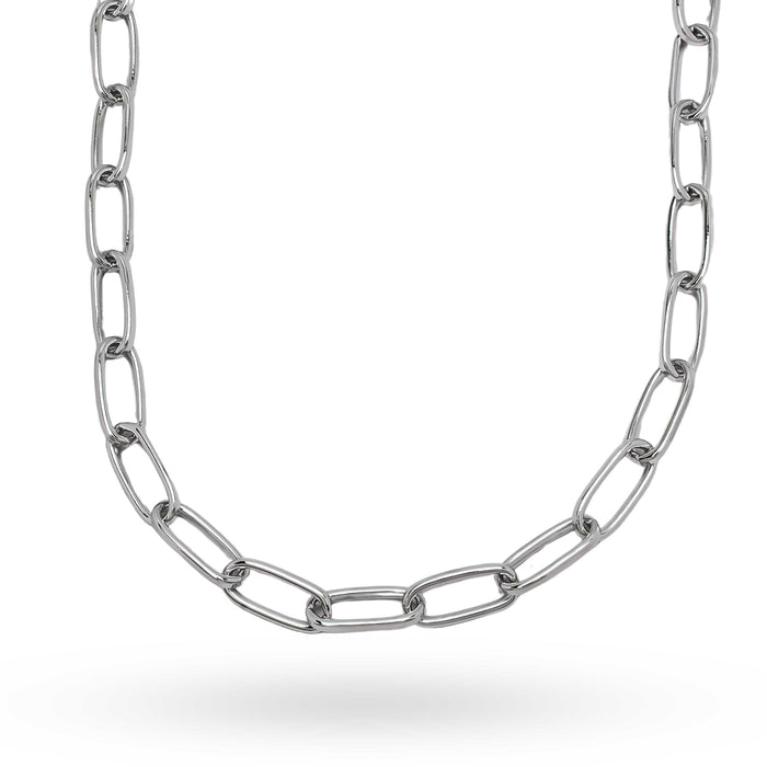 Silver Plated Thick Paperclip Link Necklace