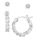 Silver Plated Cubic Zirconia Hoop & Stud Earring Set - leathersilkmore.com