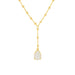 Simulated Pear Opal Beaded Y 18'' Necklace in 14k Gold Plate - leathersilkmore.com