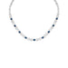 Simulated Sapphire and Cubic Zirconia Oval XO Frontal 18'' Necklace in Fine Silver Plate - leathersilkmore.com