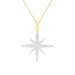 Diamond Accent Starburst Pendant 18'' Necklace in 14k Gold Plate