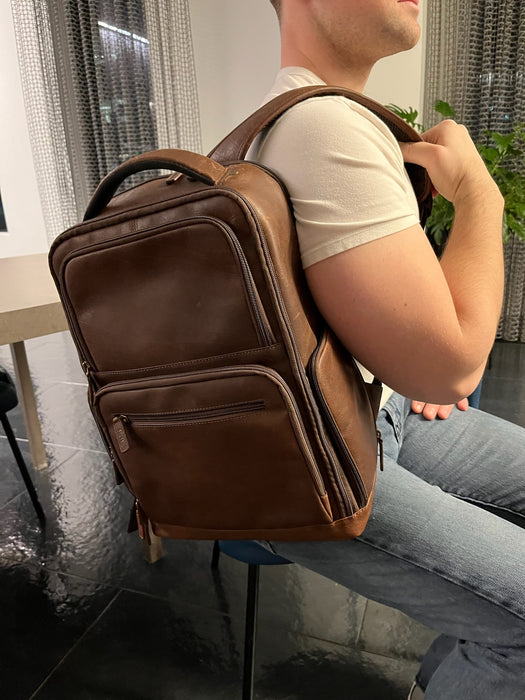 Cambridge Full Grain Mens Leather Backpack