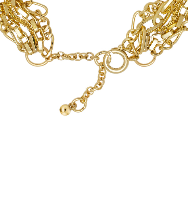 Yellow Gold Plated 5 Row Link Bracelet