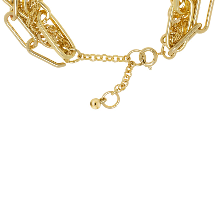 Yellow Gold Plated 4 Row  Link Bracelet