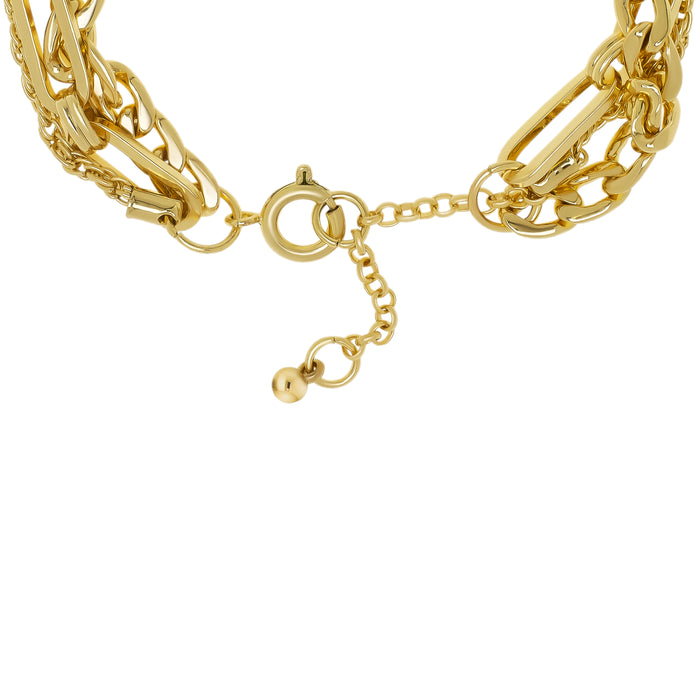 Yellow Gold Plated 4 Row Large Link Bracelet