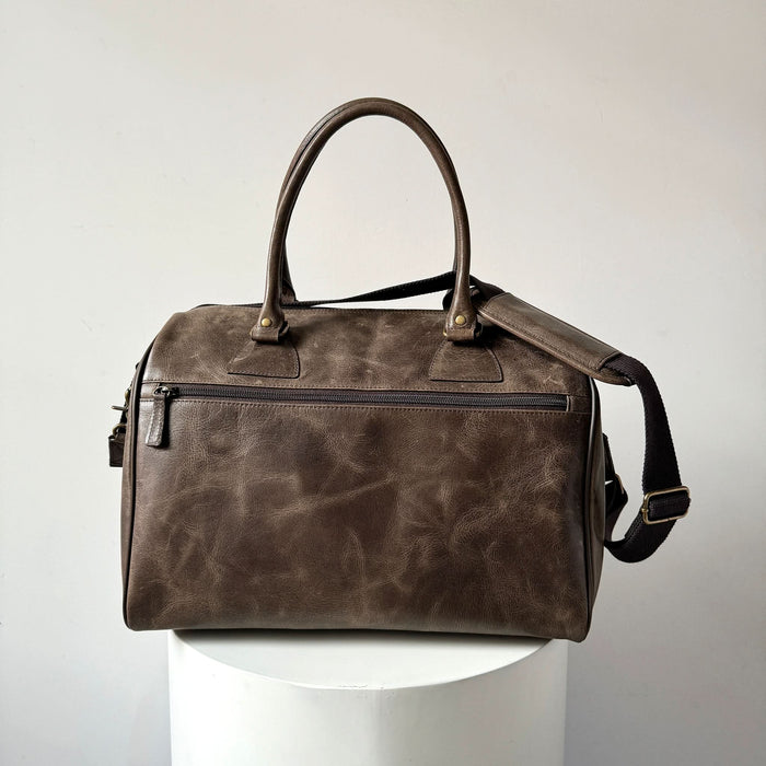 Weekender Bag for Men, Crazy Horse Travel Leather Bag With Free Luggage Tag