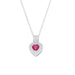 Sterling Silver Garnet Gemstone & CZ Heart Pendant - leathersilkmore.com