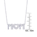 Silver Plated Cubic Zirconia 'Mom' Pendant With An 18" Chain