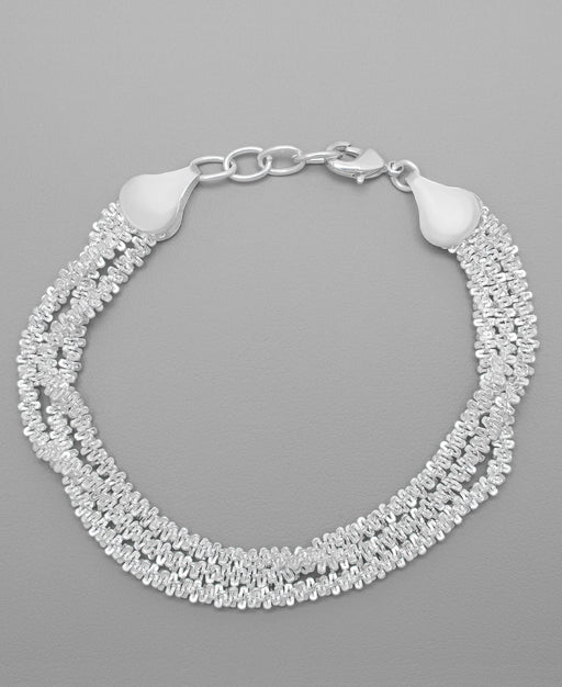 Silver Plated Triple Layered Chain Link Bracelet