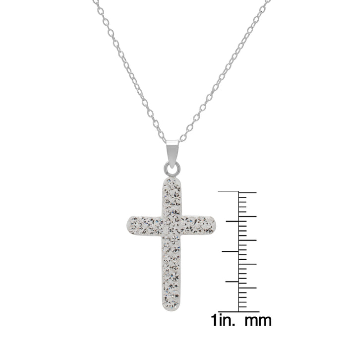 Sterling Silver Clear Crystal Cross Pendant