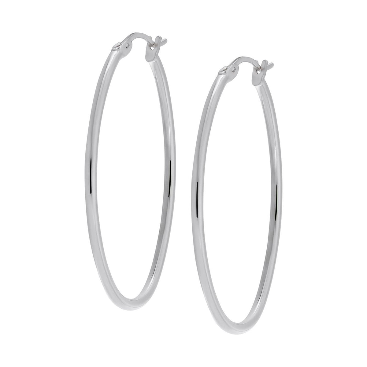 Sterling Silver Oval Hoop Earrings QE6624
