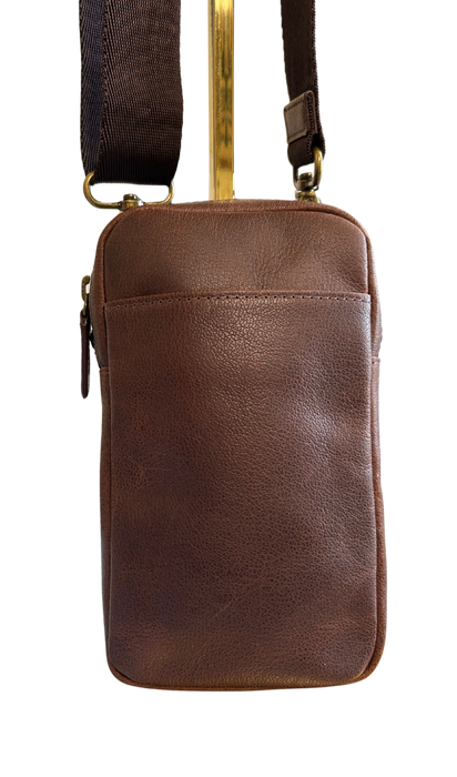 Cambridge Full Grain Leather Crossbody Phone Bag