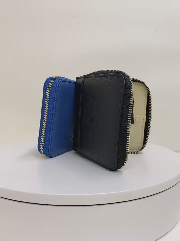 Leather jewelry storage wallet