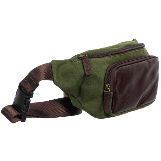 Maxwell Waxed Canvas - Top Grain Leather Waist Pack - leathersilkmore.com