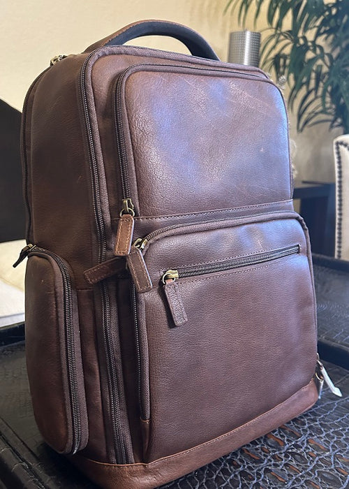 Cambridge Full Grain Leather Backpack For Men - leathersilkmore.com