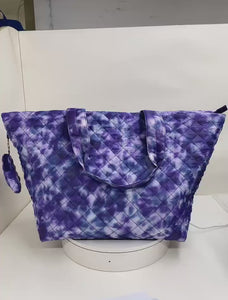 Alyssa nylon tote bag, quilted tote,Jumbo Tote — leathersilkmore.com